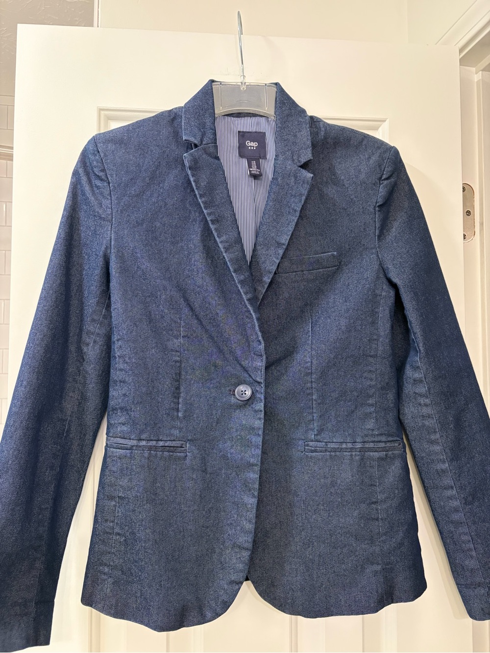 GAP Women's Navy Single-Button denim Blazer late 90s!